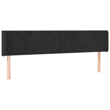 Hoofdbord Met Randen 203X16X78/88 Cm Fluweel Zwart