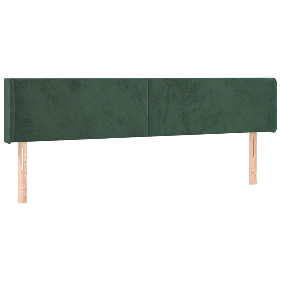 Hoofdbord Met Randen Fluweel 1 203 x 16 x 78/88 cm Donkergroen