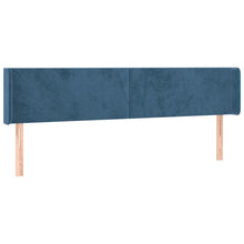 Hoofdbord Met Randen Fluweel 203 x 16 x 78/88 cm Donkerblauw