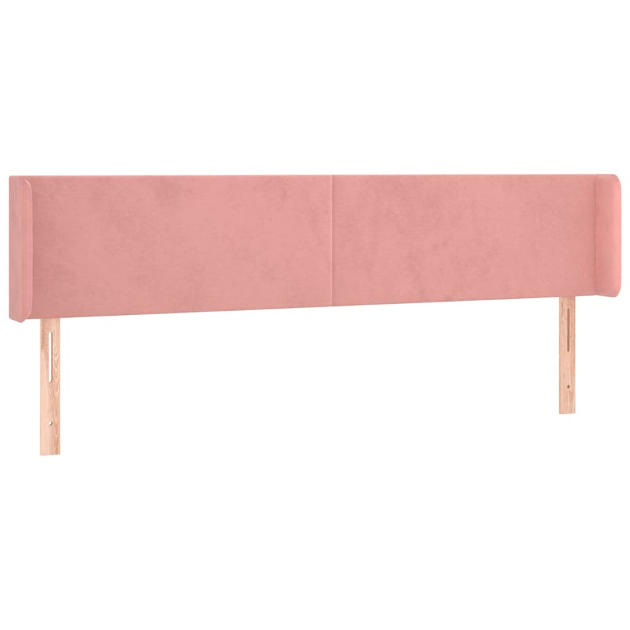 Hoofdbord Met Randen Fluweel 203 x 16 x 78/88 cm Roze