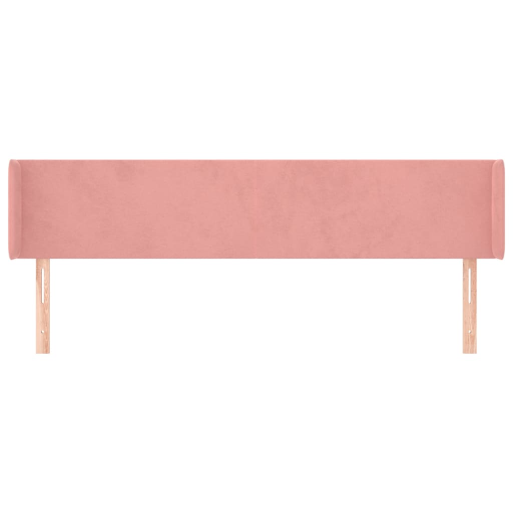 Hoofdbord Met Randen Fluweel 203 x 16 x 78/88 cm Roze