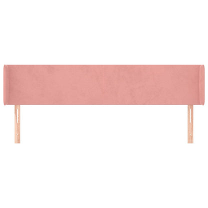 Hoofdbord Met Randen Fluweel 203 x 16 x 78/88 cm Roze