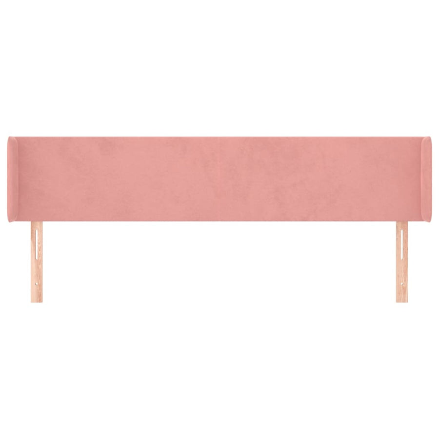 Hoofdbord Met Randen Fluweel 203 x 16 x 78/88 cm Roze