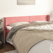 Hoofdbord 203x16x78/88 cm fluweel roze