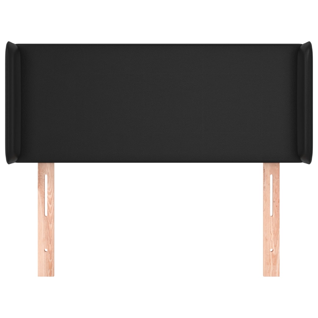 Hoofdbord met randen 93x16x78/88 cm kunstleer zwart 93 x 16 x 78/88 cm Zwart