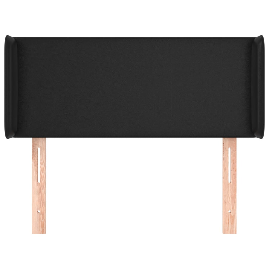 Hoofdbord met randen 93x16x78/88 cm kunstleer zwart 93 x 16 x 78/88 cm Zwart