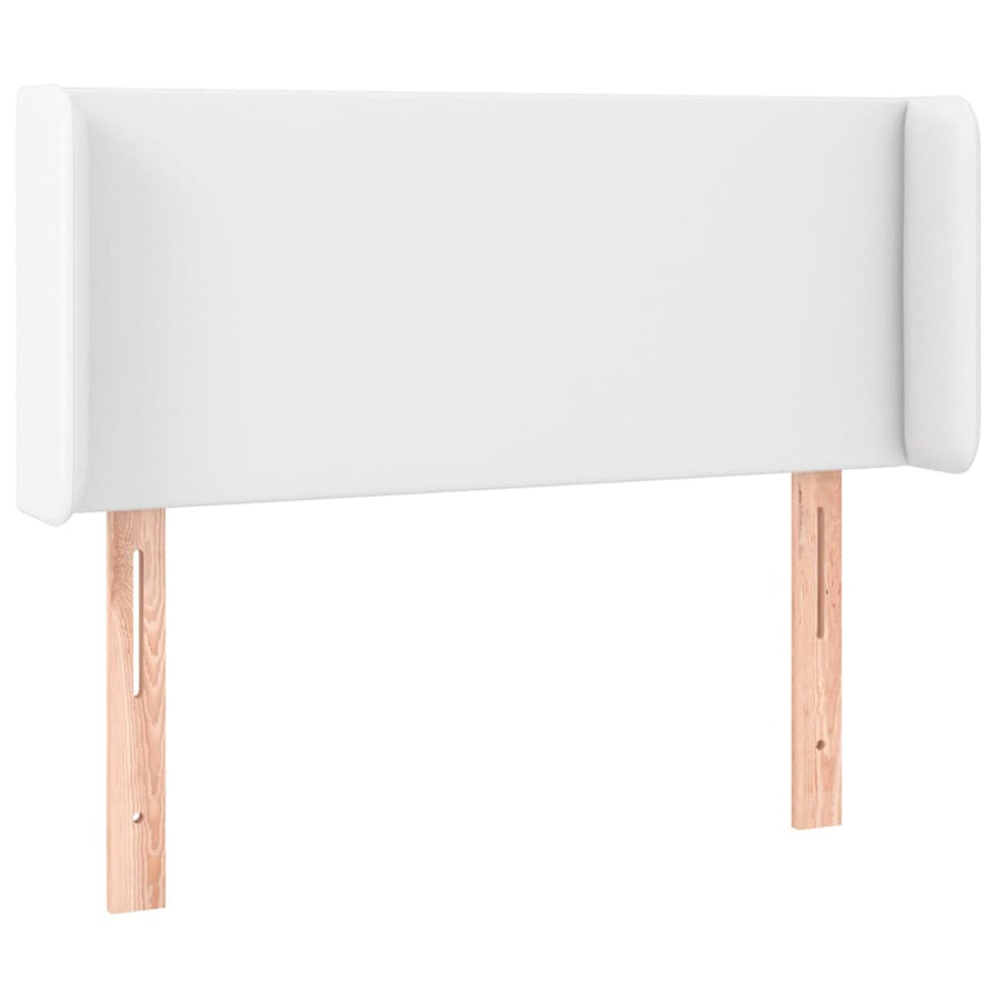 Hoofdbord met randen 93x16x78/88 cm kunstleer wit 93 x 16 x 78/88 cm Wit