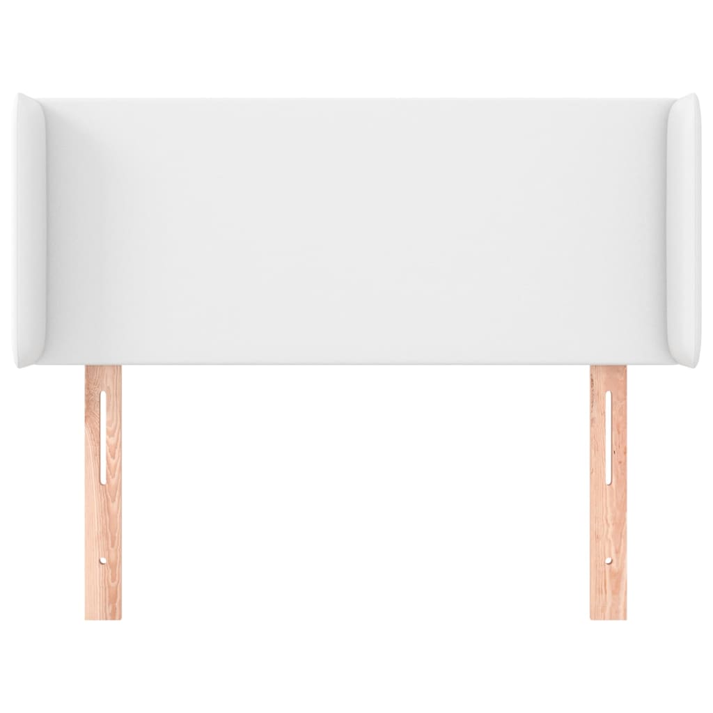 Hoofdbord met randen 93x16x78/88 cm kunstleer wit 93 x 16 x 78/88 cm Wit