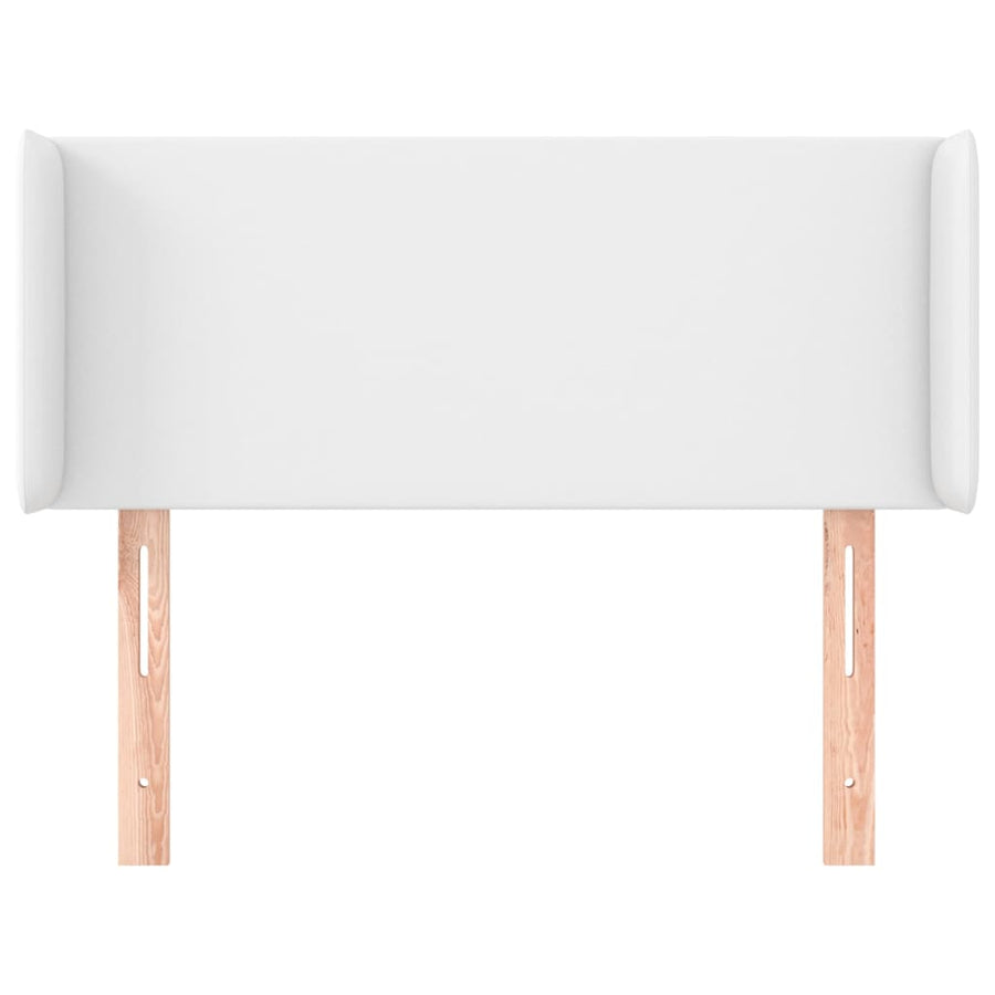 Hoofdbord met randen 93x16x78/88 cm kunstleer wit 93 x 16 x 78/88 cm Wit