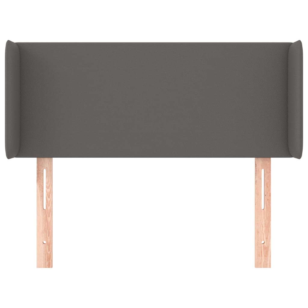 Hoofdbord met randen 93x16x78/88 cm kunstleer grijs 93 x 16 x 78/88 cm Grijs