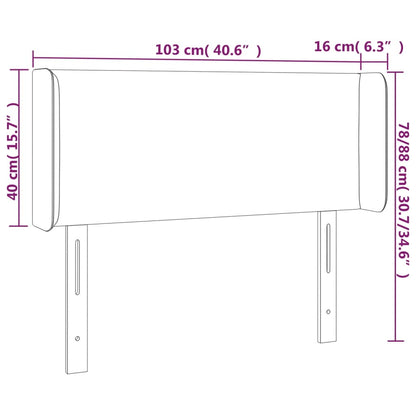 Hoofdbord met randen 103x16x78/88 cm kunstleer grijs 103 x 16 x 78/88 cm Grijs