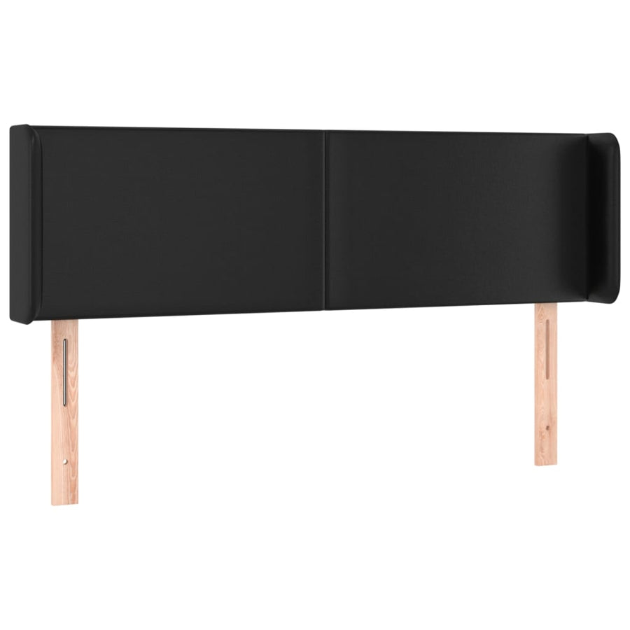 Hoofdbord met randen 147x16x78/88 cm kunstleer zwart 147 x 16 x 78/88 cm Zwart