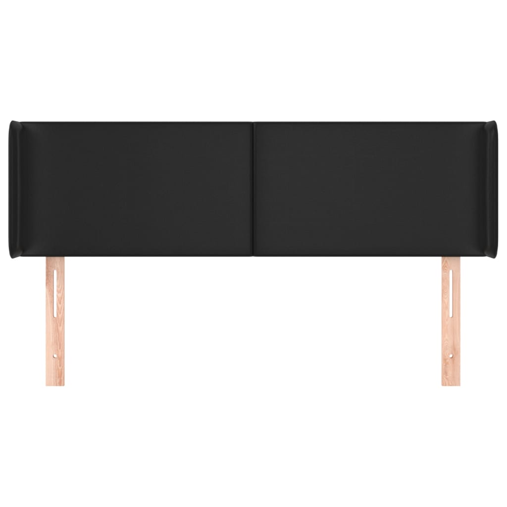 Hoofdbord met randen 147x16x78/88 cm kunstleer zwart 147 x 16 x 78/88 cm Zwart