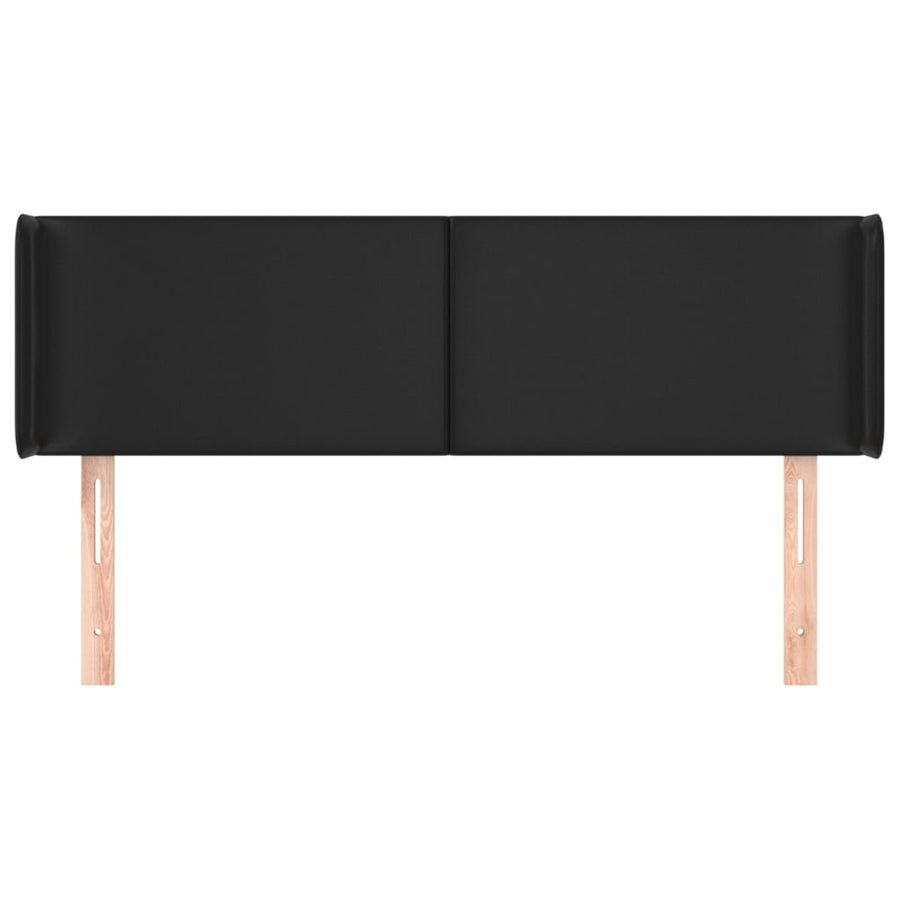 Hoofdbord met randen 147x16x78/88 cm kunstleer zwart 147 x 16 x 78/88 cm Zwart