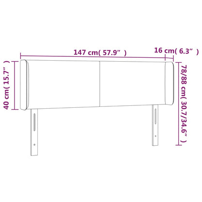 Hoofdbord met randen 147x16x78/88 cm kunstleer wit 147 x 16 x 78/88 cm Wit