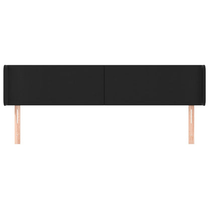 Hoofdbord met randen 163x16x78/88 cm kunstleer zwart 163 x 16 x 78/88 cm Zwart