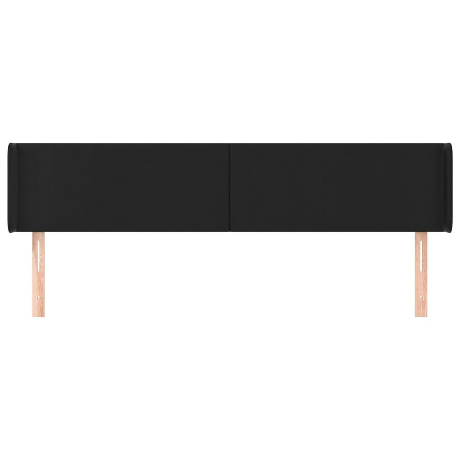 Hoofdbord met randen 163x16x78/88 cm kunstleer zwart 163 x 16 x 78/88 cm Zwart