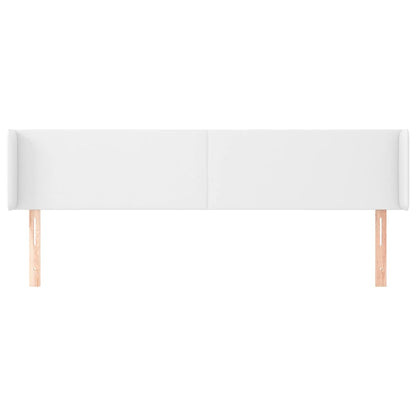 Hoofdbord Met Randen Kunstleer 163 x 16 x 78/88 cm Wit