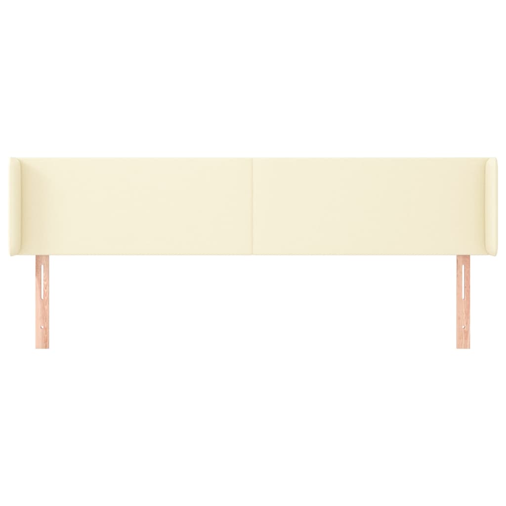 Hoofdbord Met Randen Kunstleer Kleurig 163 x 16 x 78/88 cm Crème