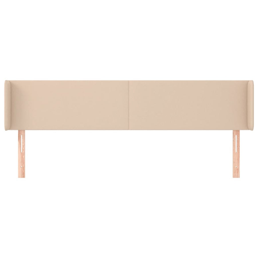 Hoofdbord met randen 163x16x78/88 cm kunstleer cappuccinokleur