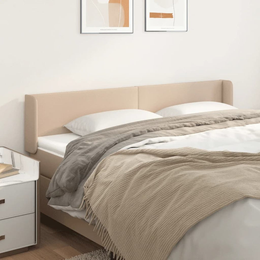 Hoofdbord met randen 163x16x78/88 cm kunstleer cappuccinokleur