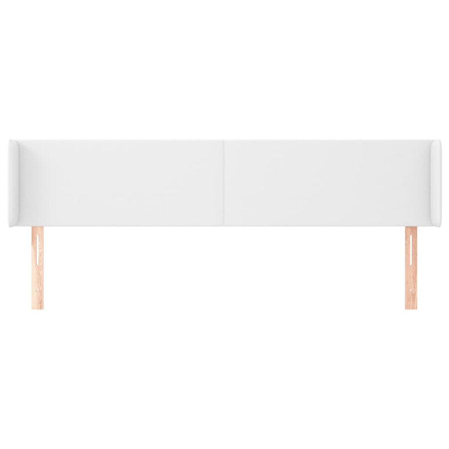 Hoofdbord met randen 183x16x78/88 cm kunstleer wit 183 x 16 x 78/88 cm Wit