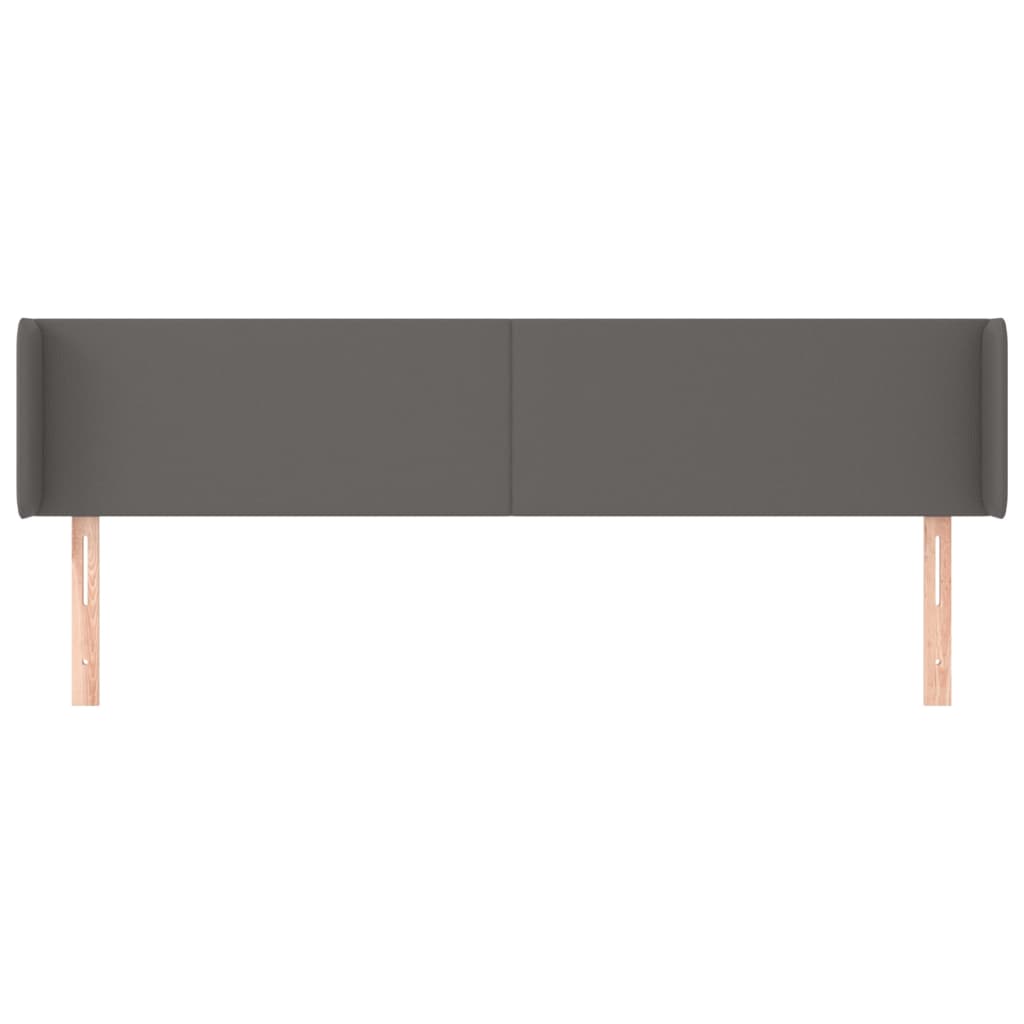 Hoofdbord met randen 183x16x78/88 cm kunstleer grijs 183 x 16 x 78/88 cm Grijs