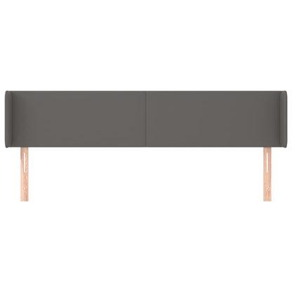 Hoofdbord met randen 183x16x78/88 cm kunstleer grijs 183 x 16 x 78/88 cm Grijs