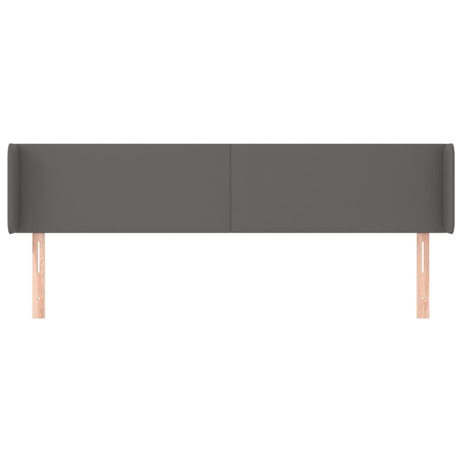 Hoofdbord met randen 183x16x78/88 cm kunstleer grijs 183 x 16 x 78/88 cm Grijs