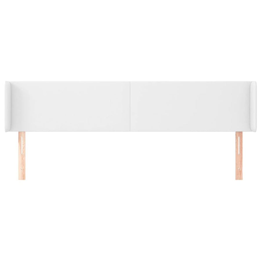 Hoofdbord met randen 203x16x78/88 cm kunstleer wit 203 x 16 x 78/88 cm Wit