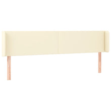 Hoofdbord Met Randen Kunstleer Kleurig 203 x 16 x 78/88 cm Crème