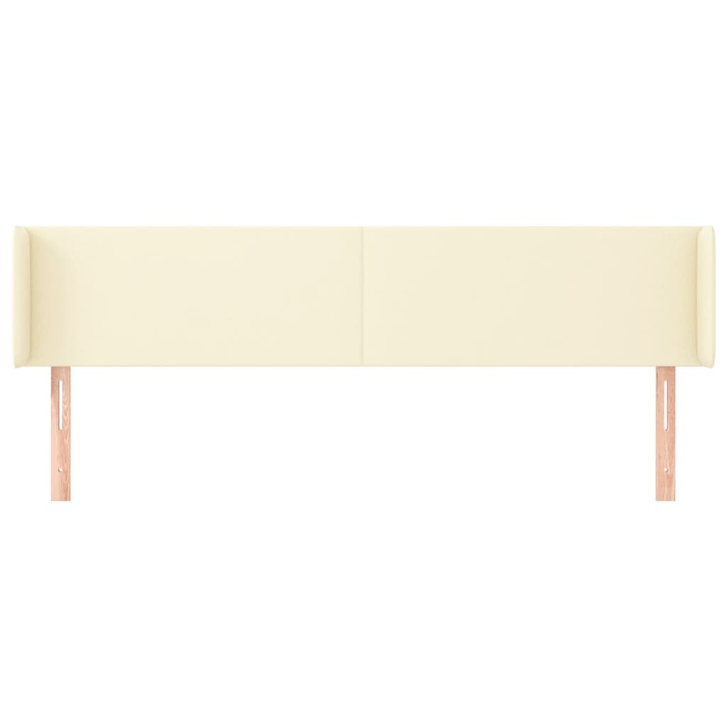Hoofdbord Met Randen Kunstleer Kleurig 203 x 16 x 78/88 cm Crème