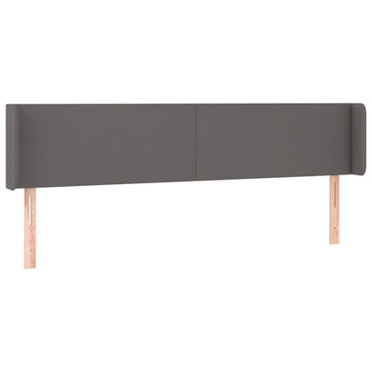 Hoofdbord met randen 203x16x78/88 cm kunstleer grijs 203 x 16 x 78/88 cm Grijs