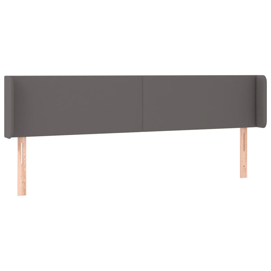 Hoofdbord met randen 203x16x78/88 cm kunstleer grijs 203 x 16 x 78/88 cm Grijs