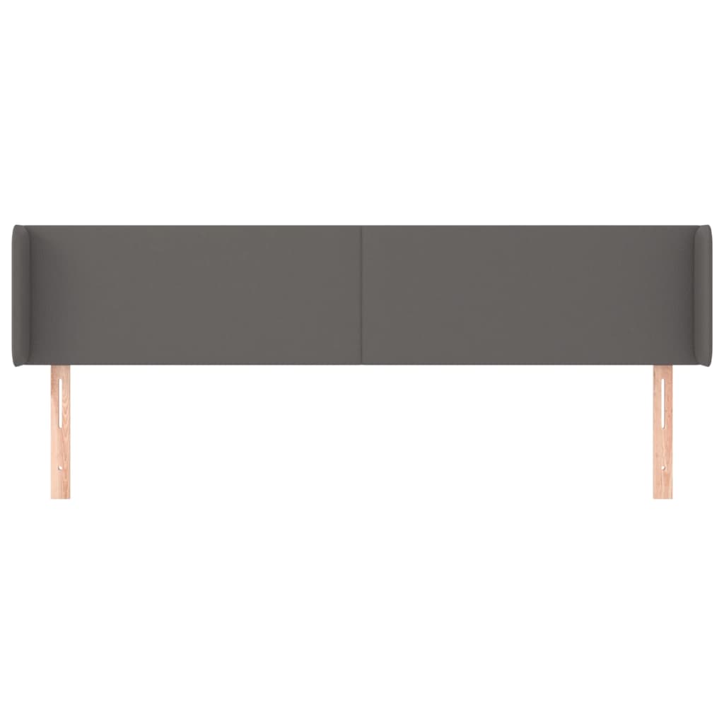 Hoofdbord met randen 203x16x78/88 cm kunstleer grijs 203 x 16 x 78/88 cm Grijs