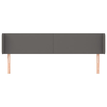 Hoofdbord met randen 203x16x78/88 cm kunstleer grijs 203 x 16 x 78/88 cm Grijs