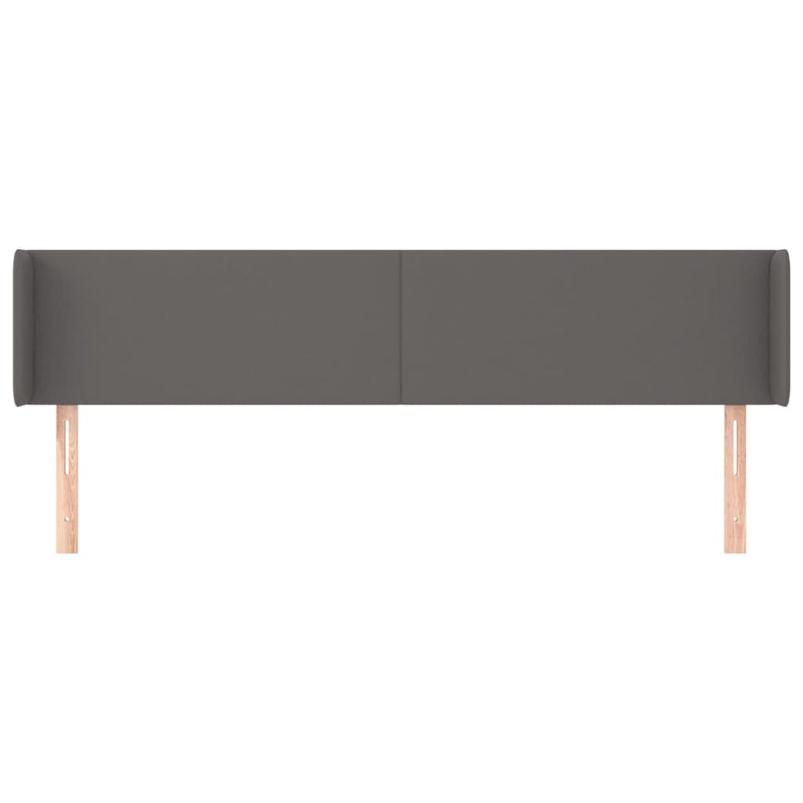 Hoofdbord met randen 203x16x78/88 cm kunstleer grijs 203 x 16 x 78/88 cm Grijs