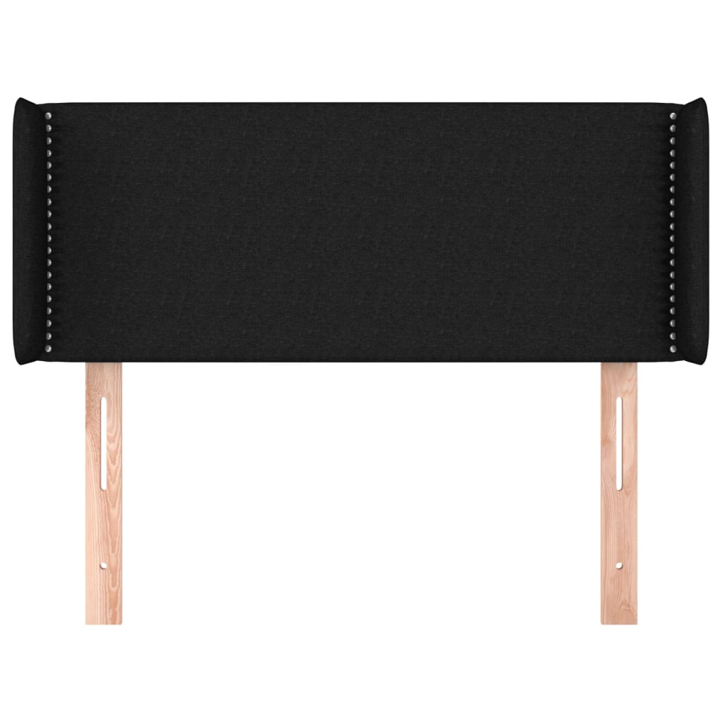 Hoofdbord Met Randen Stof Zwart 83 x 16 x 78/88 cm