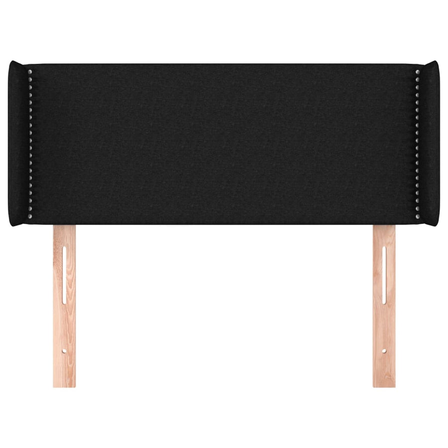 Hoofdbord Met Randen Stof Zwart 83 x 16 x 78/88 cm
