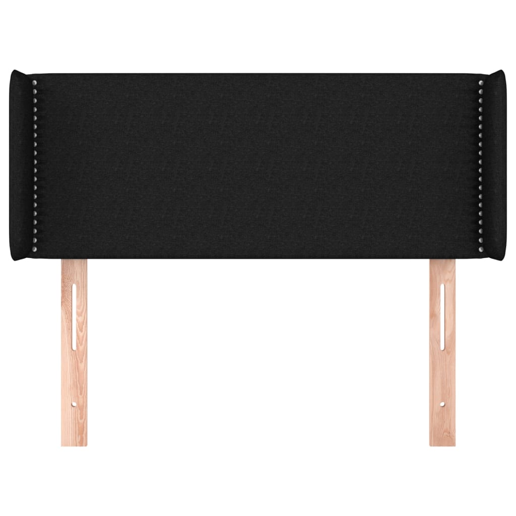 Hoofdbord Met Randen Stof Zwart 93 x 16 x 78/88 cm