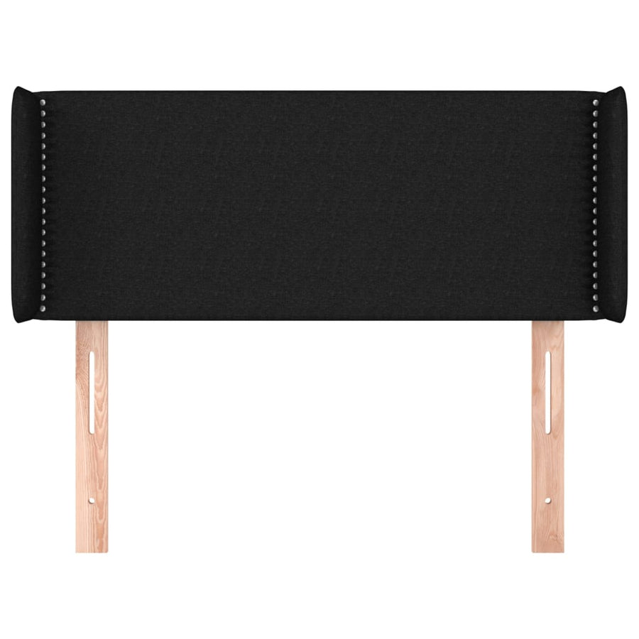 Hoofdbord Met Randen Stof Zwart 93 x 16 x 78/88 cm
