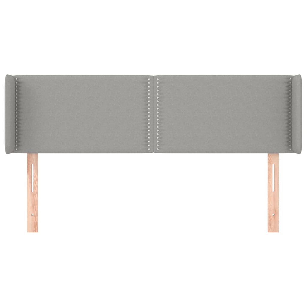Hoofdbord Met Randen Stof Lichtgrijs 147 x 16 x 78/88 cm
