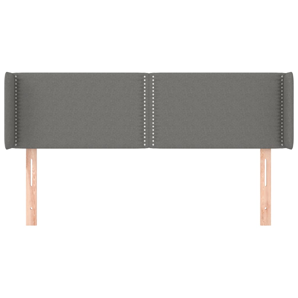 Hoofdbord Met Randen Stof Donkergrijs 147 x 16 x 78/88 cm