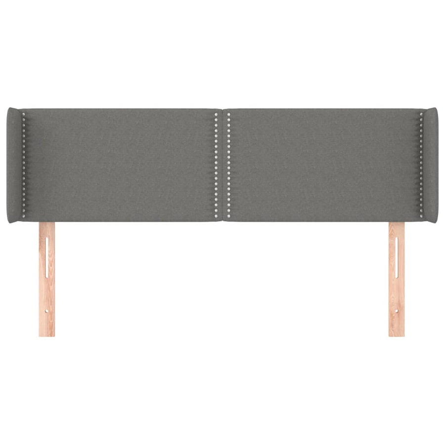 Hoofdbord Met Randen Stof Donkergrijs 147 x 16 x 78/88 cm