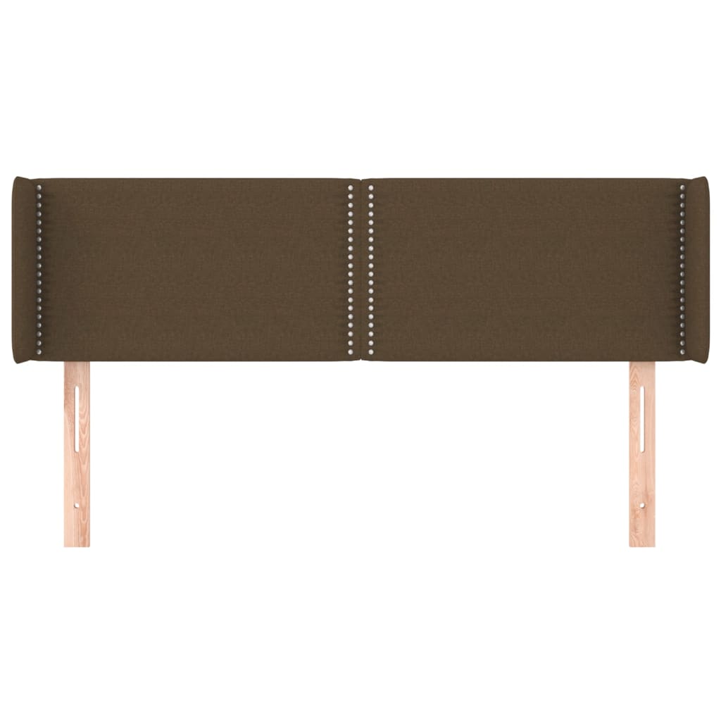 Hoofdbord met randen 147x16x78/88 cm stof donkerbruin 147 x 16 x 78/88 cm