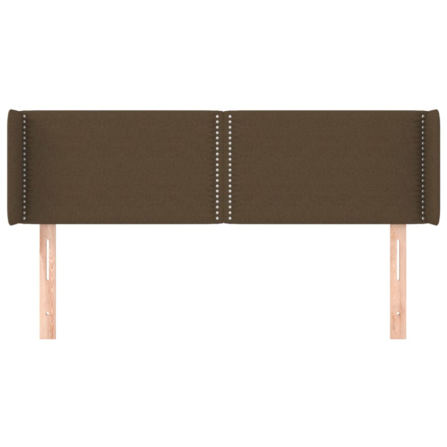 Hoofdbord met randen 147x16x78/88 cm stof donkerbruin 147 x 16 x 78/88 cm