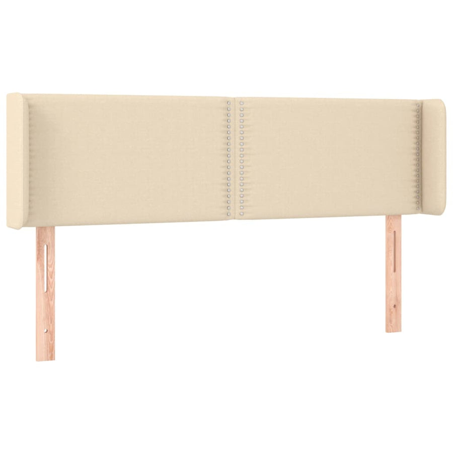 Hoofdbord Met Randen Stof Kleurig Crème 147 x 16 x 78/88 cm