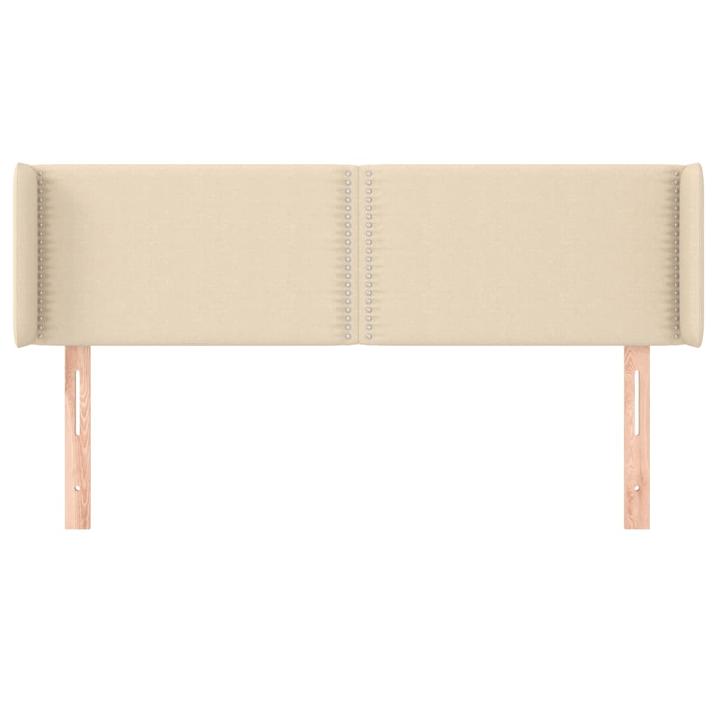 Hoofdbord Met Randen Stof Kleurig Crème 147 x 16 x 78/88 cm