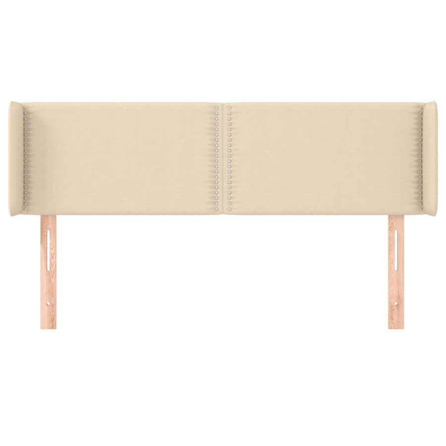 Hoofdbord Met Randen Stof Kleurig Crème 147 x 16 x 78/88 cm