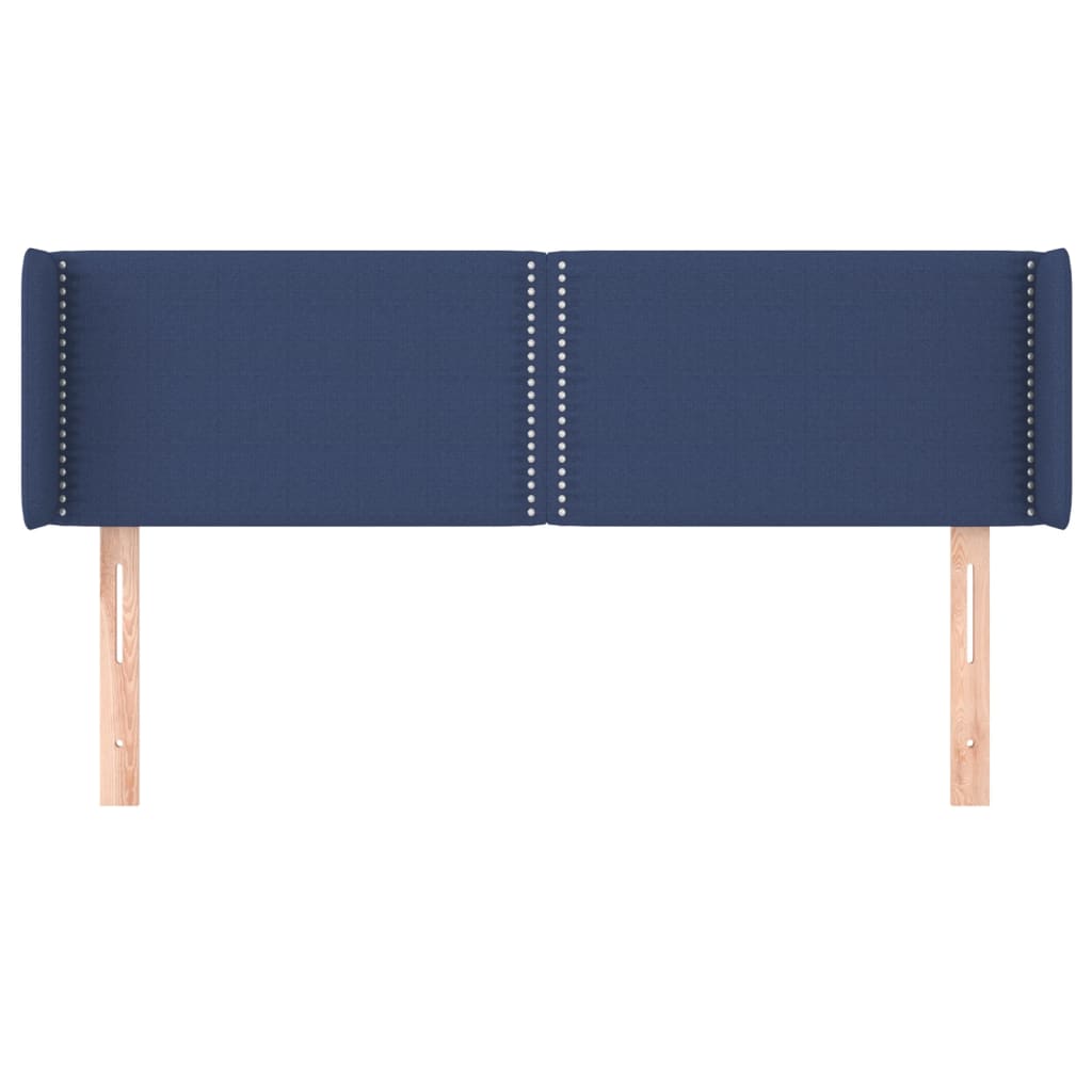 Hoofdbord Met Randen Stof Blauw 147 x 16 x 78/88 cm